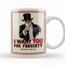 Baskı Dükkanı KB11298 Mr Robot I Want You For Fsociety Porselen Kupa Bardak