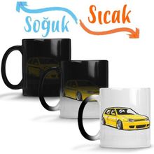Baskı Dükkanı KB11789 Stanced Out Golf Mk4 Yellow Porselen Kupa Bardak