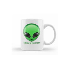 Baskı Dükkanı KB11889 Take Me To Your Leader Alien Uzaylı Porselen Kupa Bardak