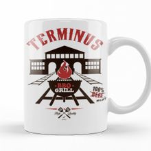 Baskı Dükkanı KB12164 Walking Dead Terminus Bbq Grill Porselen Kupa Bardak