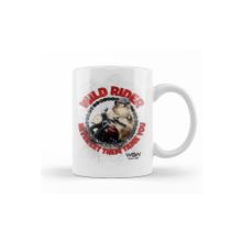 Baskı Dükkanı KB12188 Wild Rider Pug Köpek Porselen Kupa Bardak