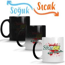 Baskı Dükkanı KB12263 Zombie Eat Flesh Porselen Kupa Bardak