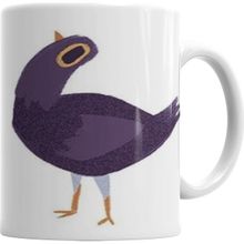 Baskı Dükkanı KB1237 Trash Dove Mor Güvercin Purple Facebook Kupa Bardak