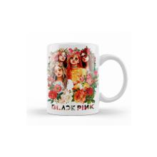 Baskı Dükkanı KB12390 Çiçekler Arasında Blackpink Kpop Porselen Bardak Kupa