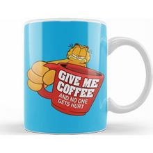 Baskı Dükkanı KB12443 Garfield Give Me Coffe Garfield Bana Kahve Ver Porselen Kupa Bardak