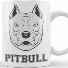 Baskı Dükkanı KB12565 Pug Köpek Pit Bull Face Pitbull Aşıklar Porselen Kupa Bardak