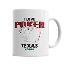 Baskı Dükkanı KB1657 I Love Poker Porselen Kupa Bardak