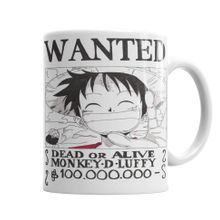 Baskı Dükkanı KB2087 Wanted Luffy Porselen Kupa Bardak