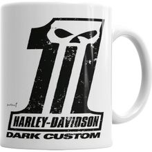 Baskı Dükkanı KB2334 Harley Davidson Dark Custom Porselen Kupa Bardak