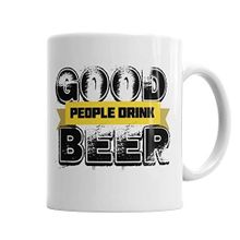 Baskı Dükkanı KB2352 Good People Drink Beer Porselen Kupa Bardak