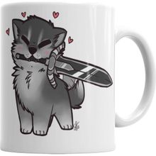 Baskı Dükkanı KB2943 Dark Souls Great Grey Cuddly Wolf Sif Porselen Kupa Bardak