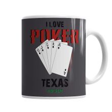 Baskı Dükkanı KB3037 I Love Poker Porselen Kupa Bardak
