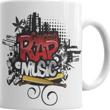 Baskı Dükkanı KB3093 Gangsta Rap Music Müzik Porselen Kupa Bardak