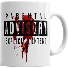 Baskı Dükkanı KB3104 Parental Advisory Explicit Content Porselen Kupa Bardak