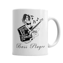 Baskı Dükkanı KB3469 Bass Player Baixista Slapbass Br Porselen Kupa Bardak