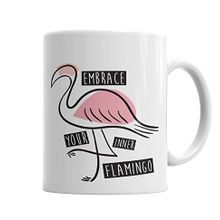 Baskı Dükkanı KB3654 Embrace Your Inner Flamingo Porselen Kupa Bardak