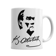 Baskı Dükkanı KB38 Atatürk Imzalı Porselen Kupa Bardak