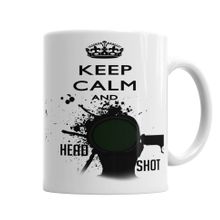 Baskı Dükkanı KB3857 Keep Calm And Head Shot Porselen Kupa Bardak