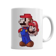 Baskı Dükkanı KB3959 Atari Süper Mario Pixel Porselen Kupa Bardak