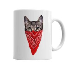 Baskı Dükkanı KB408 Gangster Cat Kedi Porselen Kupa Bardak
