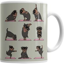 Baskı Dükkanı KB4161 Rottweiler Yoga Rotfaydır Pug Köpek Yoga Porselen Kupa Bardak