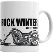 Baskı Dükkanı KB457 Fuuck Winter Always Motorcycle Motor Motorsiklet Kupa Bardak