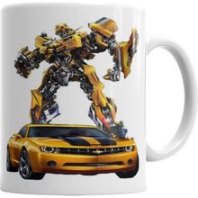 Baskı Dükkanı KB4605 Bumblebee Transformes Porselen Kupa Bardak