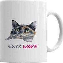 Baskı Dükkanı KB4762 Cats Love Kedi Porselen Kupa Bardak