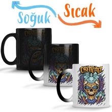 Baskı Dükkanı KB4867 Criticalz Skull Tribal Porselen Kupa Bardak