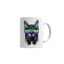 Baskı Dükkanı KB509 Havalı Dj Cool Kedi Porselen Kupa Bardak