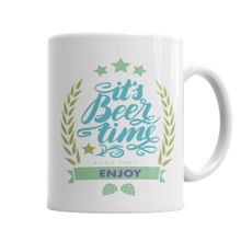 Baskı Dükkanı KB5625 Beer Time Enjoy Porselen Kupa Bardak