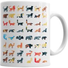Baskı Dükkanı KB5696 Animal World Porselen Kupa Bardak
