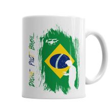 Baskı Dükkanı KB5925 Drone Pilot Brasil Porselen Kupa Bardak