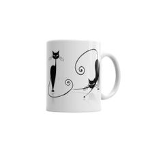 Baskı Dükkanı KB607 Kara Kediler Kedi Cat Porselen Kupa Bardak