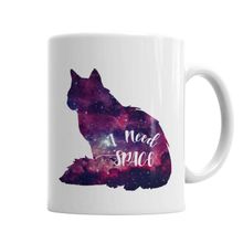 Baskı Dükkanı KB6082 Eu Preciso De Espaço Cat Kedi Porselen Kupa Bardak