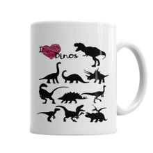 Baskı Dükkanı KB6083 Eu Amo Dinossauros Porselen Kupa Bardak