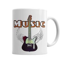 Baskı Dükkanı KB6123 Guitar Music Gitar Müzik Porselen Kupa Bardak