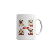 Baskı Dükkanı KB6492 Mae De Pug Köpek Porselen Kupa Bardak