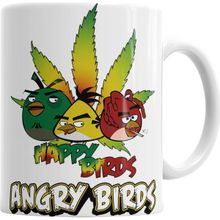 Baskı Dükkanı KB65 Angry Bırds Happy Birds Porselen Kupa Bardak