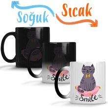Baskı Dükkanı KB6709 Smile Cat Kedi Porselen Kupa Bardak