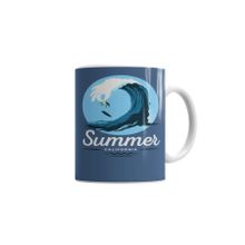 Baskı Dükkanı KB6844 Summer California Waves Porselen Kupa Bardak