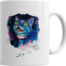 Baskı Dükkanı KB6897 Space Cat Kedi Porselen Kupa Bardak