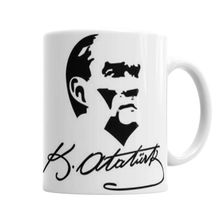 Baskı Dükkanı KB7014 Atatürk Imzalı Porselen Kupa Bardak