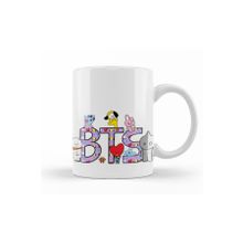 Baskı Dükkanı KB9121 Bts Bt21 Karakterleri Porselen Kupa Bardak