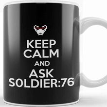 Baskı Dükkanı Keep Calm And Ask Soldier 76 Overwatch Porselen Beyaz Kupa Bardak