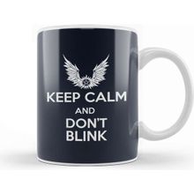 Baskı Dükkanı Keep Calm And Dont Blink Doctor Who Porselen Beyaz Kupa Bardak