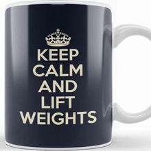 Baskı Dükkanı Keep Calm And Lift Weights Porselen Beyaz Kupa Bardak