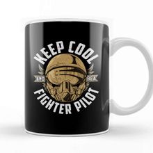 Baskı Dükkanı Keep Cool And Be A Fighter Pilot Porselen Beyaz Kupa Bardak