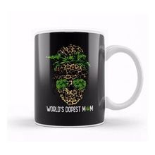 Baskı Dükkanı Leopard Skull Lady Worlds Dopest Mom Marijuana Weed Kupa