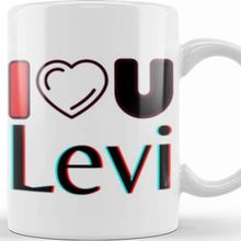 Baskı Dükkanı Levi Name Personalized Custom Vintage Retro Rainbow Design Gift Baby Gift For Him Kupa
